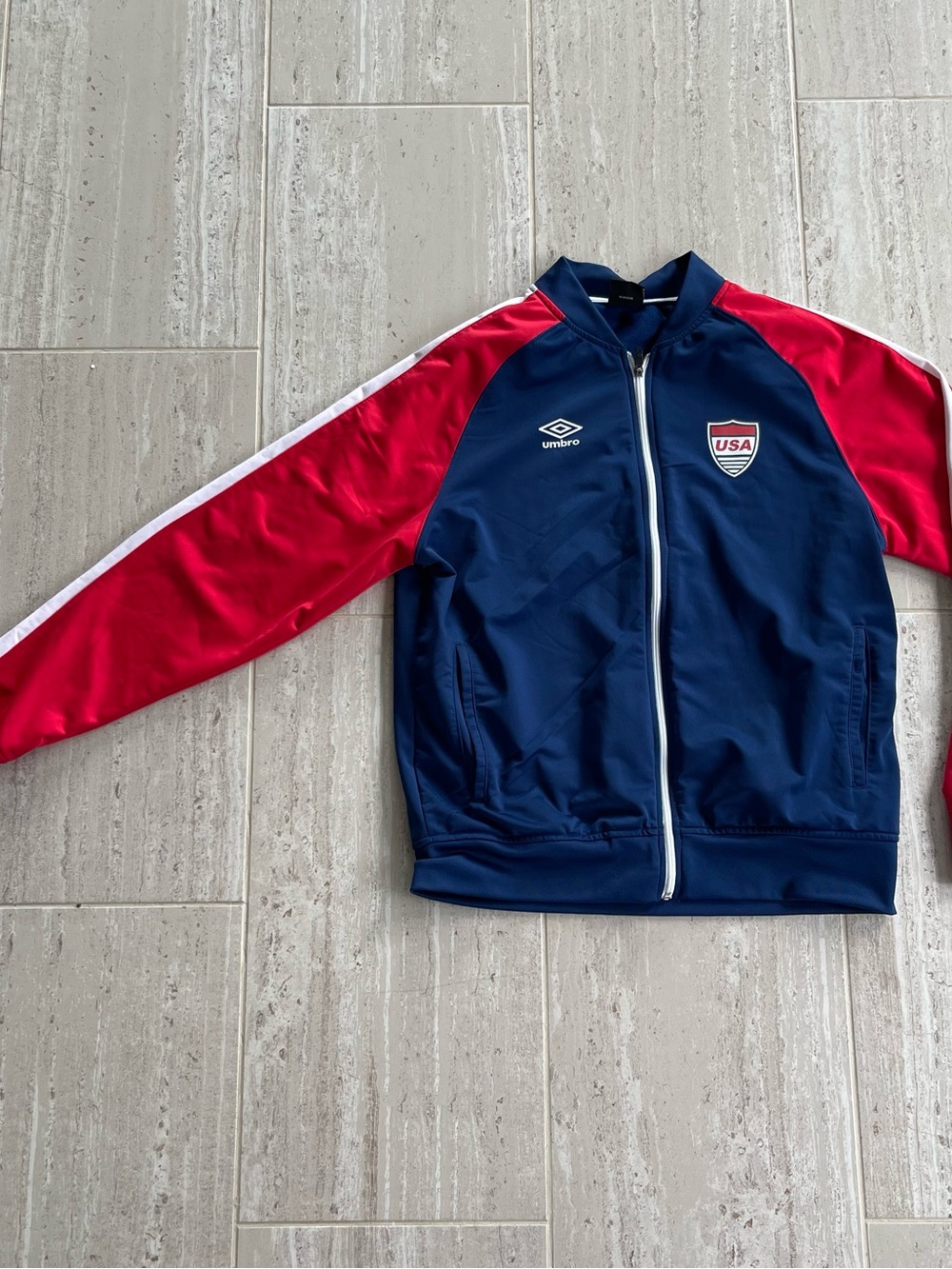 Umbro USA Soccer Track Jacket Full Zip Blue Red Men's Size Large